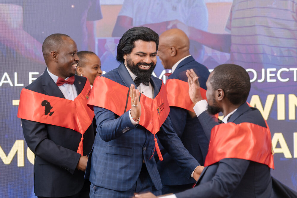 A CAP cohort celebrating at their graduation ceremony